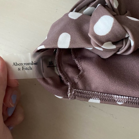 Abercrombie and fitch retro style brown and white polka dot bikini top - Picture 4 of 5